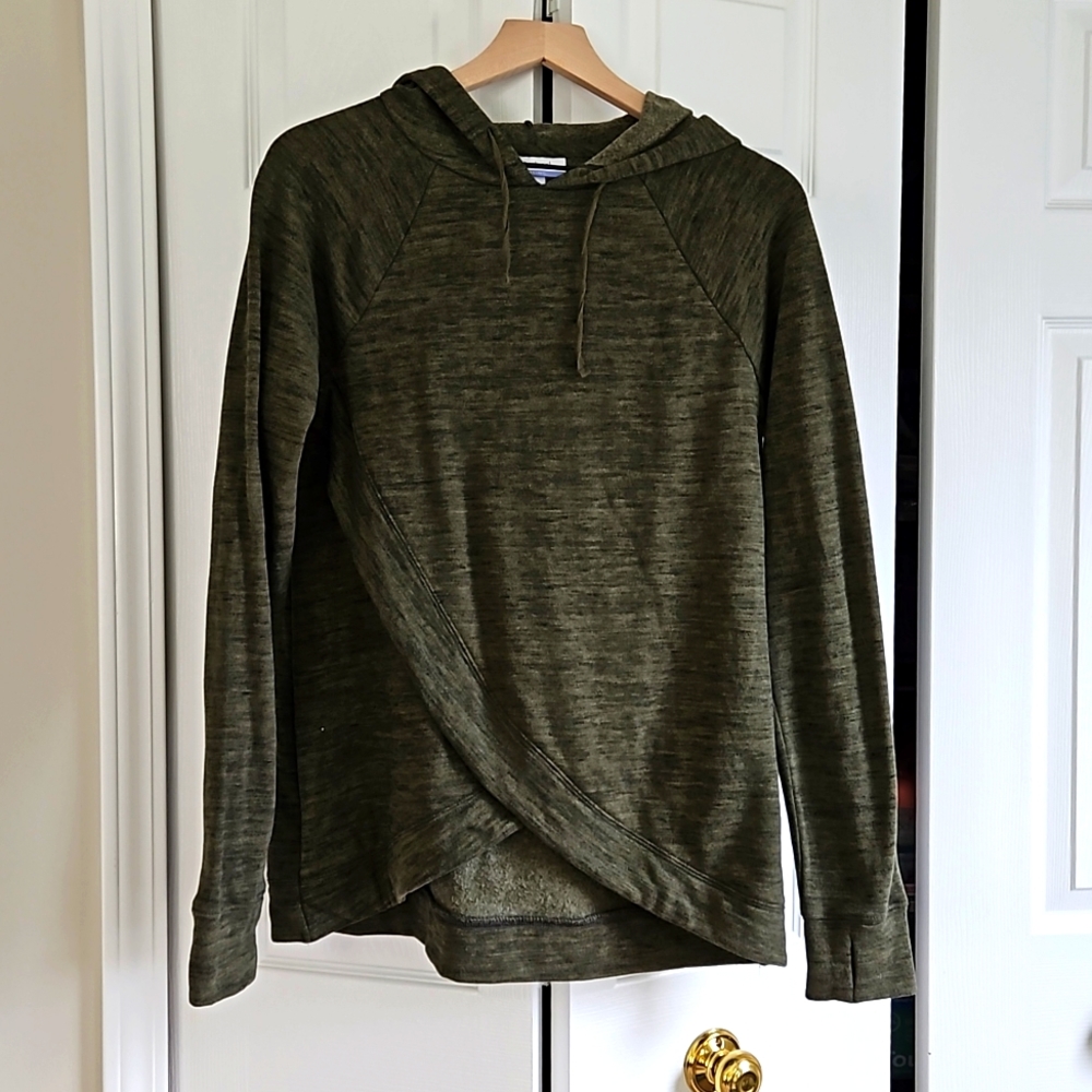 Motherhood Maternity Nursing Tulip Hoodie, Heather Green, Small